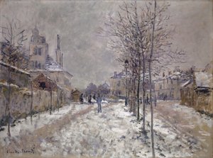 O Boulevard Pontoise coberto de neve em Argenteuil, 1875 de Claude Monet