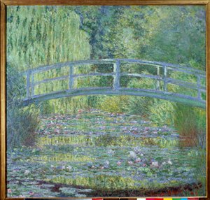 A ponte pedonal e a piscina de nenúfares de Claude Monet