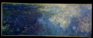As ninfeias; as nuvens. A parte esquerda do tríptico pintada em Giverny. Pintura de Claude Monet (1840-1926) de Claude Monet