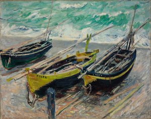 Três Barcos Pesqueiros de Claude Monet