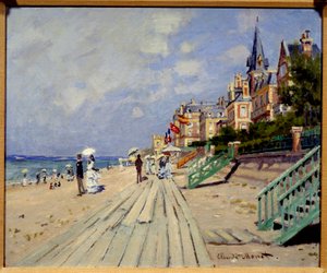 A praia de Trouville. Pintura de Claude Monet (1840-1926) de Claude Monet
