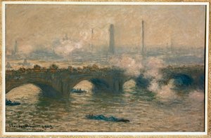 Ponte de Waterloo. Dia cinzento (óleo sobre tela) de Claude Monet