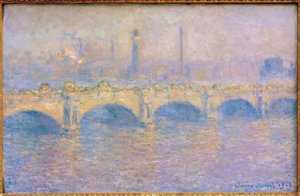 Ponte de Waterloo, efeito do sol (Ponte de Waterloo, Sonne) de Claude Monet