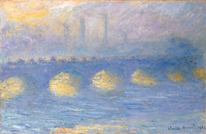 Ponte de Waterloo, nublada, 1904 de Claude Monet