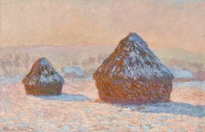 Montes de trigo, efeito de neve, manhã (Meules, Effet de Neige, Le Matin) de Claude Monet