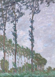 Efeito do vento, Série dos álamos, 1891 de Claude Monet
