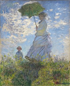Mulher com guarda-sol - Madame Monet e seu filho de Claude Monet