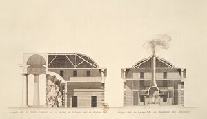 Seção transversal da entrada para salinas na cidade ideal de Chaux, c.1801