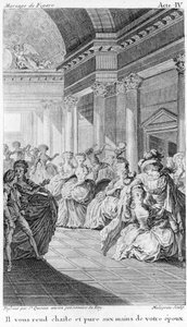 Le mariage de Figaro de Beaumarchais, ato IV. desenho de São Quintino, gravura de Malapeau
