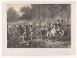 George Washington na Batalha de Monongahela
Vida de George Washington, o soldado (título sobre o objecto) de Claude Régnier