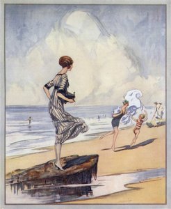 Cena de praia, design de cartazes para Kodak (cor litho)