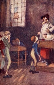 Dotheboys Hall, frontispício de &39;Nicholas Nickleby&39; por Charles Dickens