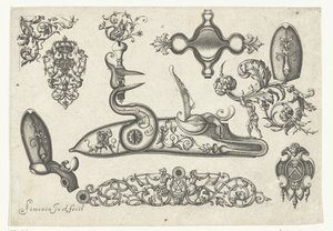 Dez motivos Plusieurs peças e ornamentos Darquebuzerie (título da série) de Claude Simonin