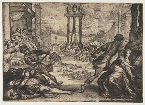 Um Massacre do Triunvirato, ca. 1624 de Claude Vignon