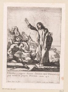 Cristo redime dois possuídos de demônios Miracula Domini Nostri Jesu Christi (título da série) Milagres de Cristo (título da série) de Claude Vignon