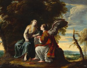 Maria Madalena consolada por um anjo