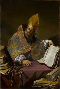 Santo Ambrósio, c.1623-25 (óleo sobre tela) de Claude Vignon