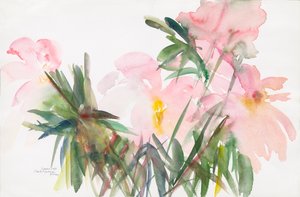 Peônias, 1987, (aquarela sobre papel)