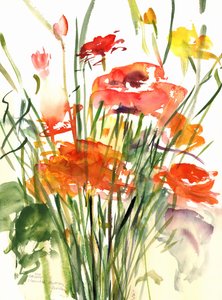 Buttercups, 2001 (aguarela) de Claudia Hutchins Puechavy