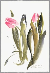 Tulipas, 2003 (aguarela) de Claudia Hutchins Puechavy