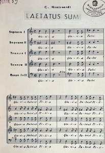 Partitura musical de Dixit dominus de Monteverdi de Claudio Monteverdi