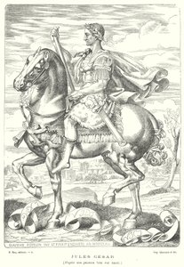 Júlio César, soldado e político romano (gravura) de Claudius Popelin