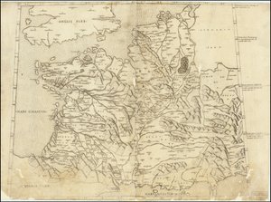 Mapa ptolemaico de França de 1507 de Claudius Ptolemy