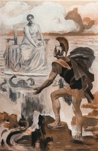Aquiles invoca a sua mãe Thetis. Ilustração de Clement Gontier (1876-1918) para "A Ilíada" de Homere (Omero). Paris, Henri Laurens