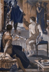 Aquiles recebe os enviados de Agamenon. Ilustração de Clement Gontier (1876-1918) para “A Ilíada” (Omero) de Homero. Paris, Henri Laurens