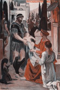 Adeus de Hector e Andromaque. Ilustração de Clement Gontier (1876-1918) para "A Ilíada" de Homere (Omero). Paris, Henri Laurens