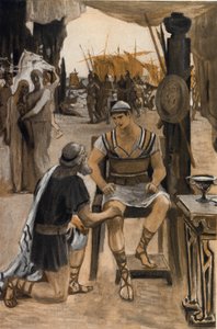 Priam rachete tem Aquiles o corpo do seu filho (Hector). Ilustração de Clement Gontier (1876-1918) para "A Ilíada" de Homere (Omero). Paris, Henri Laurens