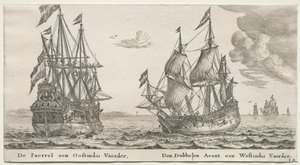 Vários Navios e Vistas de Amsterdã (Verscheÿde Schepen en Gesichten van Amstelredam), Parte II: The Pearl and East Indiaman, The Double Eagle, a West Indiaman