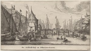 Vários Navios e Vistas de Amsterdã (Verscheÿde Schepen en Gesichten van Amstelredam), Parte II: O Geldersche Quai e a Torre Schreiers