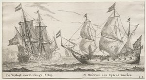 Vários Navios e Vistas de Amsterdã (Verscheÿde Schepen en Gesichten van Amstelredam), Parte II: A Liberdade, um Man-of-War. O Wolf Hound, um navio espanhol