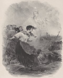 Mulher à beira-mar com a Madonna, apontando para um navio, c. 1848-62.