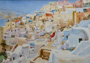 Santorini, Oia, 2019 (aguarela)