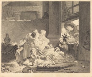 A família do agricultor de Clément Pierre Marillier and Antoine Louis Romanet after Jean Honoré Fragonard