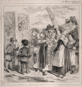 Vejo você minha querida! são os policiais que jogam esses polichinéis por lá, para desviar ..., 1840.