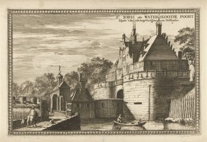Vista de Waterslootse Poort em Delft
St. Ioris ou Waterslootse Poort sendo o Tribunal ou Supremo Tribunal de Delflandt (título sobre o objecto) de Coenraet Decker (attributed to)