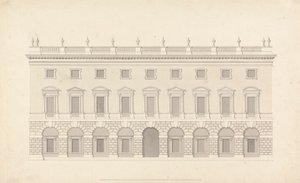 Casa da cidade não identificada: Elevação frontal