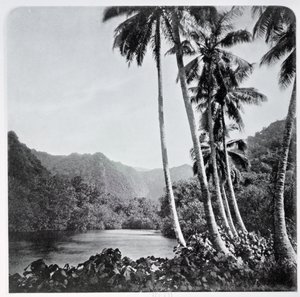 Lago Hitiaa, de &39;Tahiti&39;, publicado em Londres, 1882