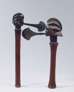 Machados Luba Shankadi (madeira e metal)