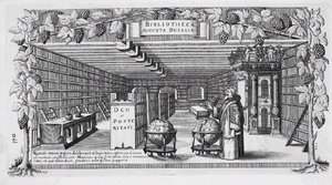 August von Brunswick-Lüneburg na sua biblioteca, 1650 de Conrad Buno