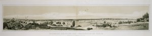 Panorama da cidade de Neu-Braunfels, no Texas, tirado do lado sudoeste no verão de 1847 de Conrad Caspar (after) Rordorf