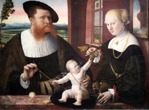 Duplo retrato de Justiniano von Holzhausen e da sua mulher Anna, nascida Fürstenberg de Conrad Faber von Kreuznach