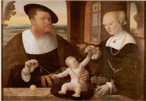 Duplo retrato de Justiniano von Holzhausen e da sua mulher Anna, nascida Fürstenberg de Conrad Faber von Kreuznach