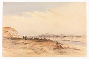 Caça no rio Santa Cruz, c.1878 (aguarela) de Conrad Martens