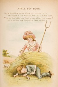 Little Boy Blue, de rimas e contos de Old Mother Goose, publicado por Frederick Warne und Co., c.1890s (chromolitho) de Constance Haslewood