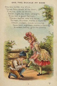 Rima de berçário: One, Two, Buckle My Shoe (chromolitho)