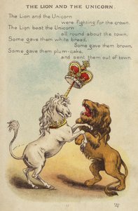 Rima de berçário: O Leão e o Unicórnio (chromolitho)